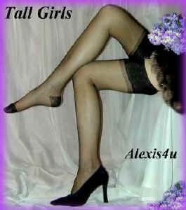 Jet Black Vintage Tall Girl Nylon Stockings 